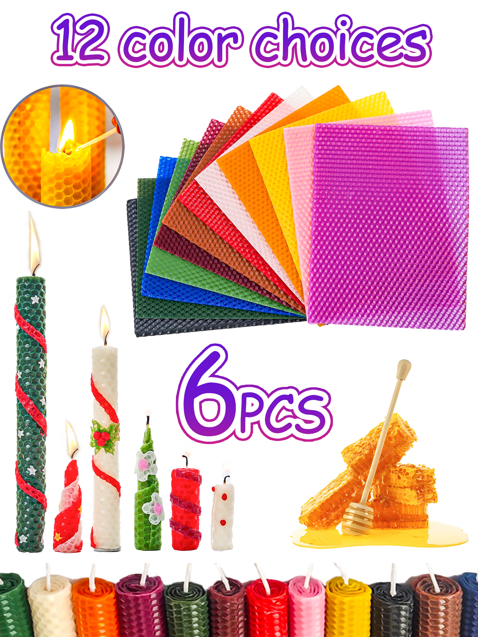 6pcs 15*20cm Color Beeswax She - огляд і ціна Beeswax Sheet Roll