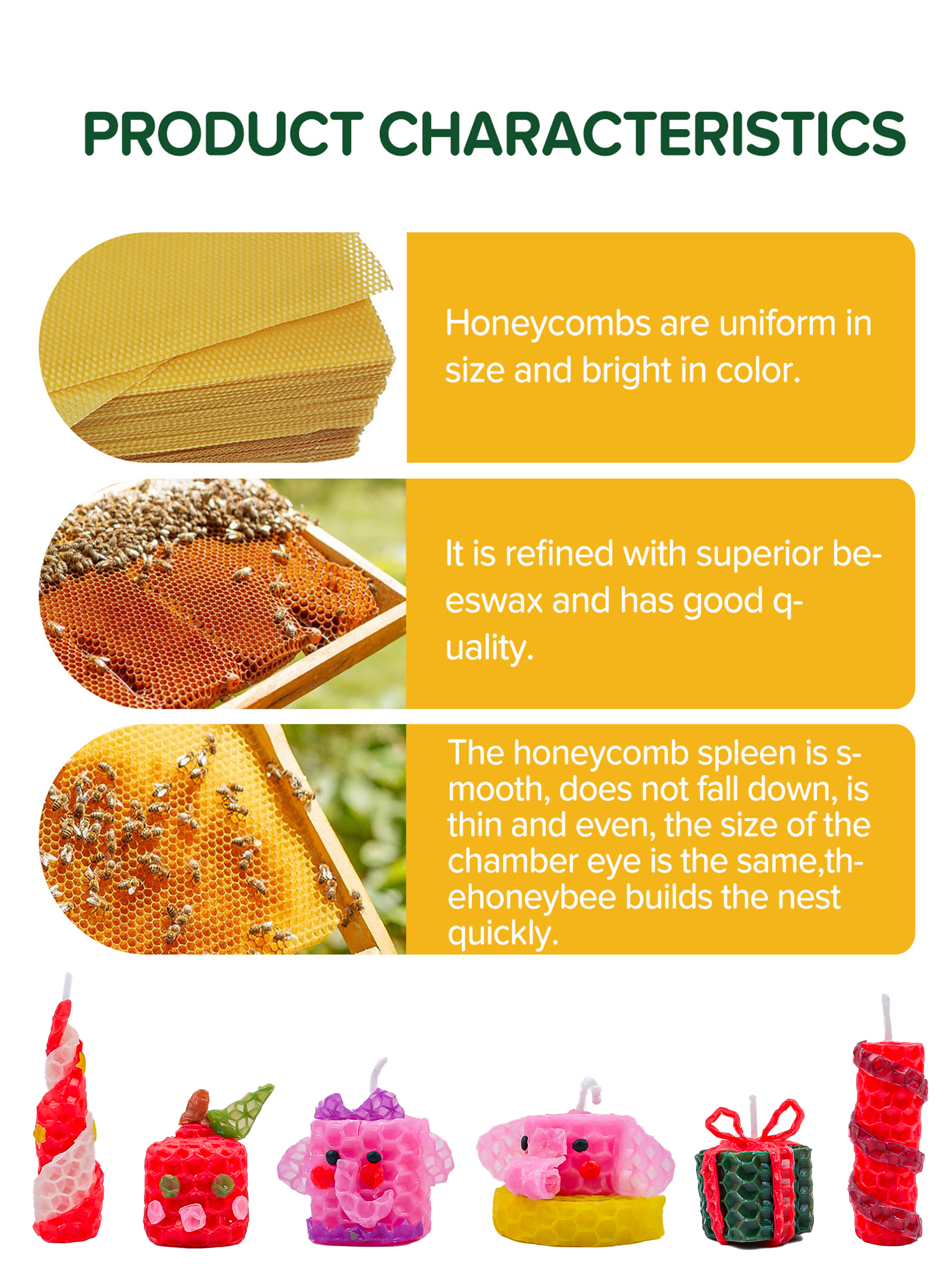 6pcs 15*20cm Color Beeswax She - огляд і ціна Beeswax Sheet Roll