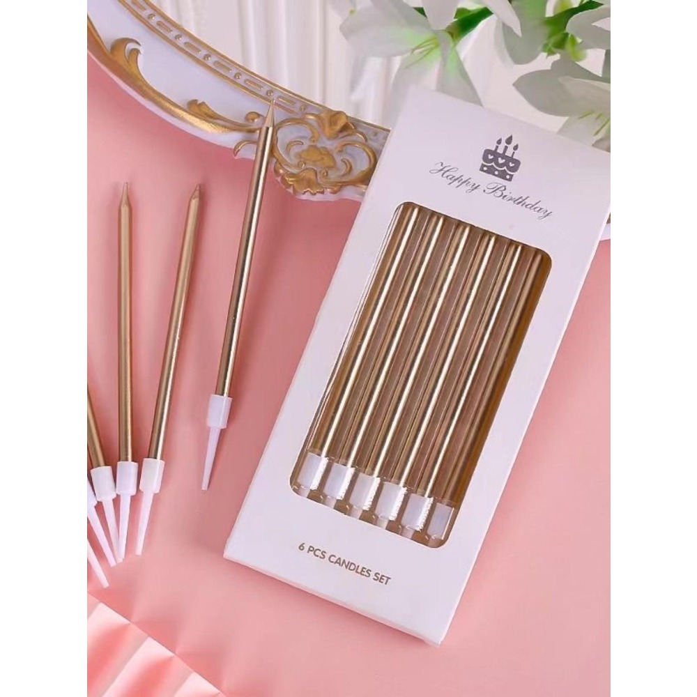 6 Pieces Metallic Candle Long  - огляд і ціна Candle Holder Supplies