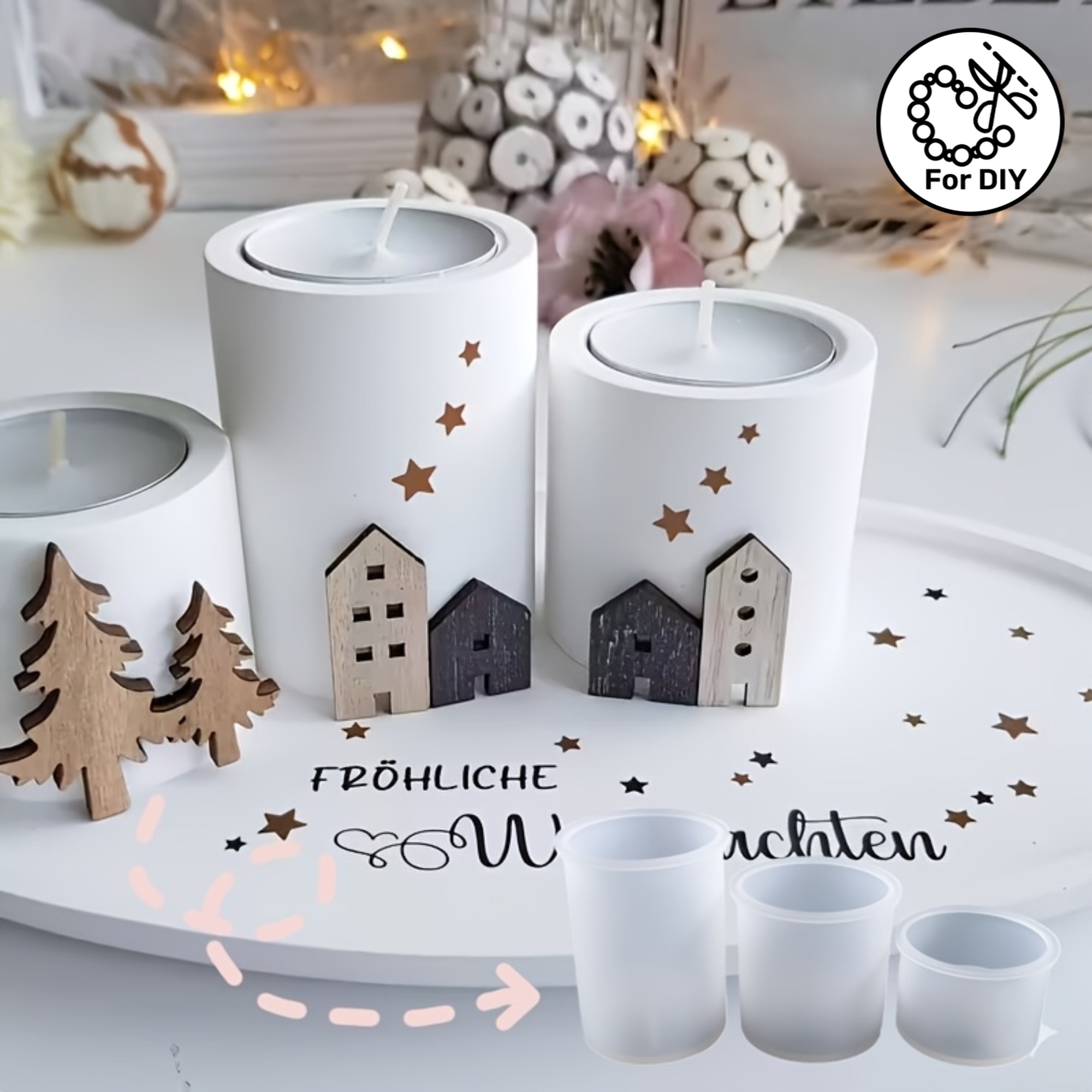Resin Molds for Handmade Cylin - огляд і ціна Candle Holder Supplies