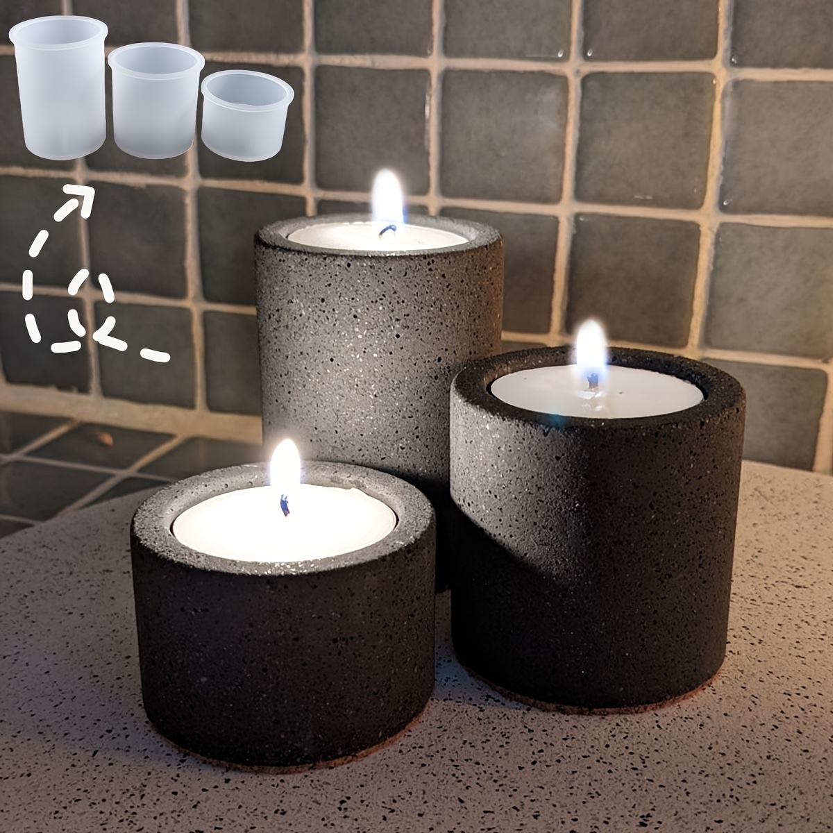 Resin Molds for Handmade Cylin - огляд і ціна Candle Holder Supplies