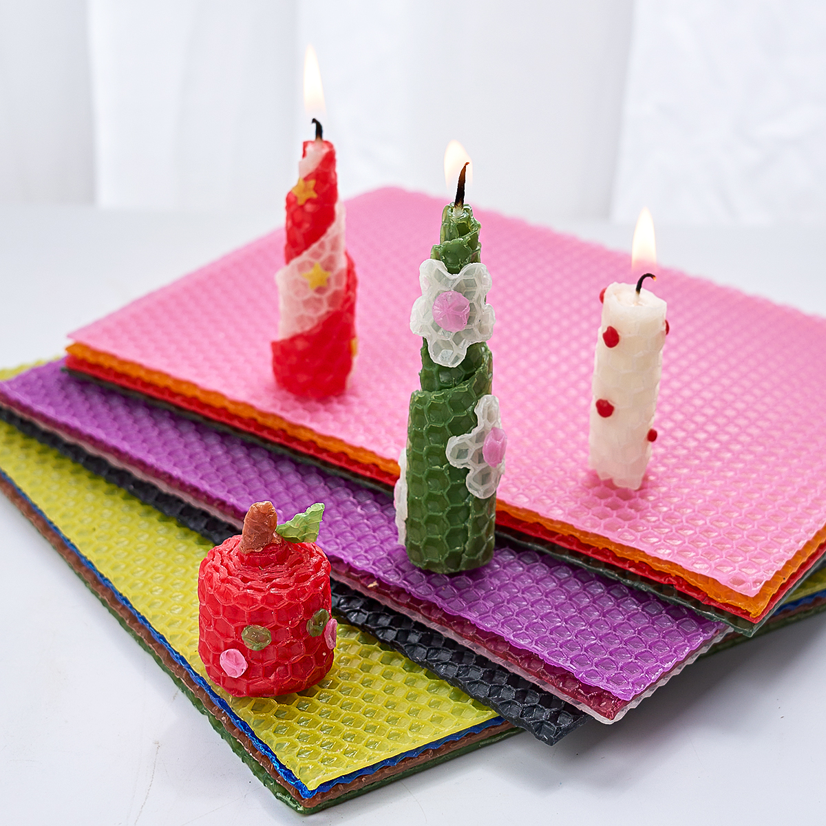 15*20Cm 6Pcs 12Colors Colored  - огляд і ціна Beeswax Sheet Roll