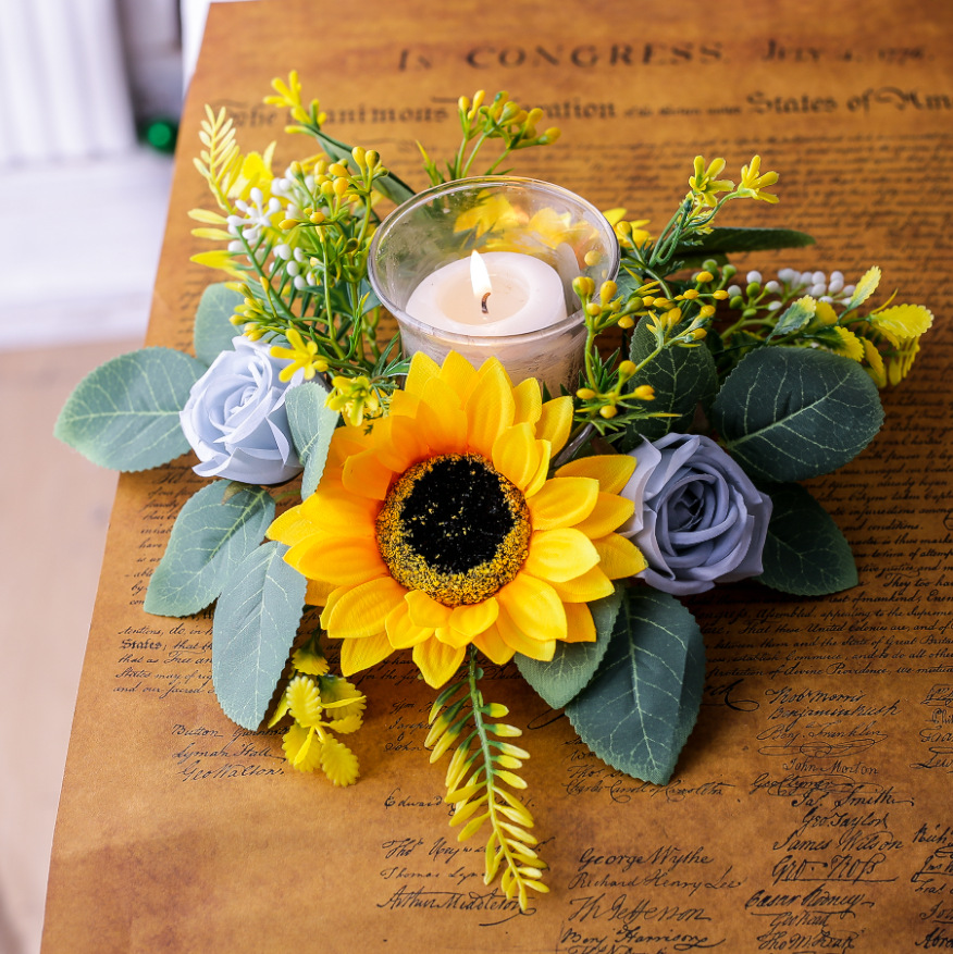 Simulation Sunflower Wreath Ca - огляд і ціна Candle Holder Supplies
