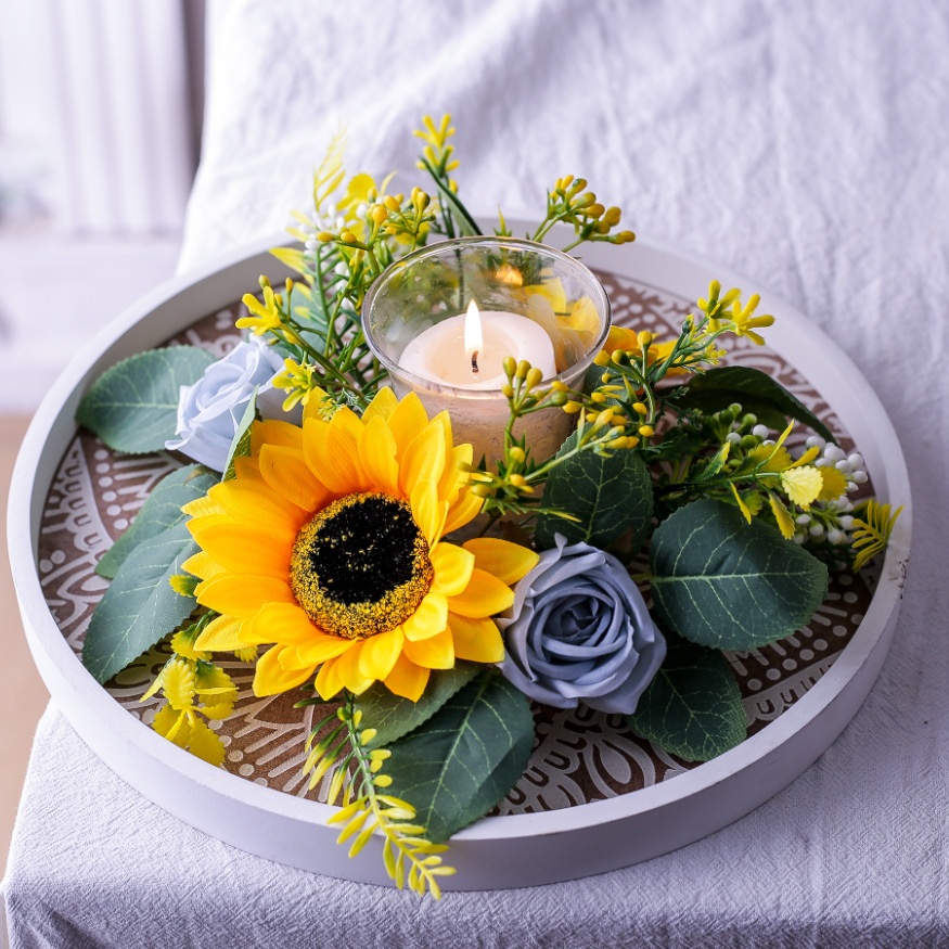 Simulation Sunflower Wreath Ca - огляд і ціна Candle Holder Supplies