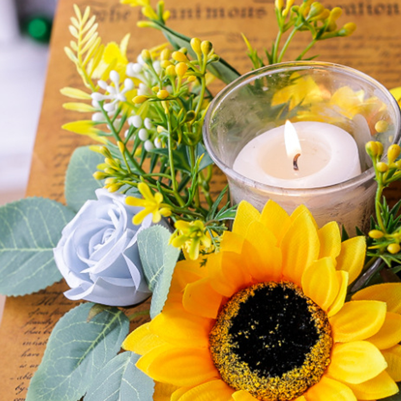 Simulation Sunflower Wreath Ca - огляд і ціна Candle Holder Supplies