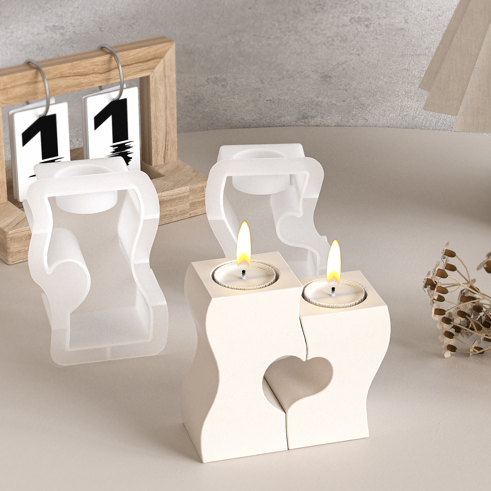 S Heart Candlestick Silicone M - огляд і ціна Candle Holder Supplies