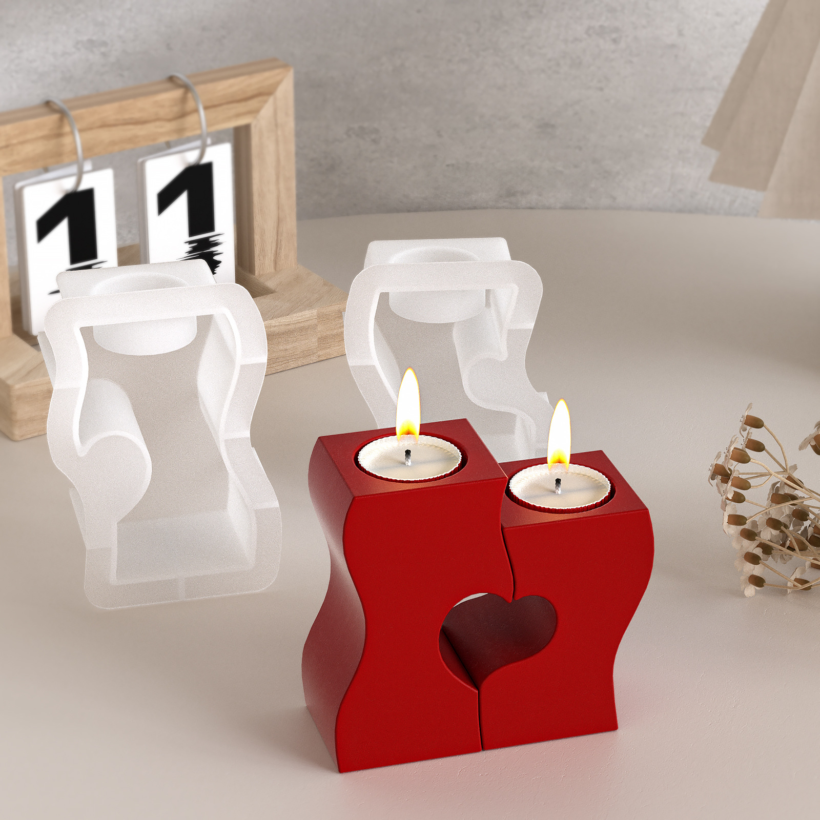 S Heart Candlestick Silicone M - огляд і ціна Candle Holder Supplies