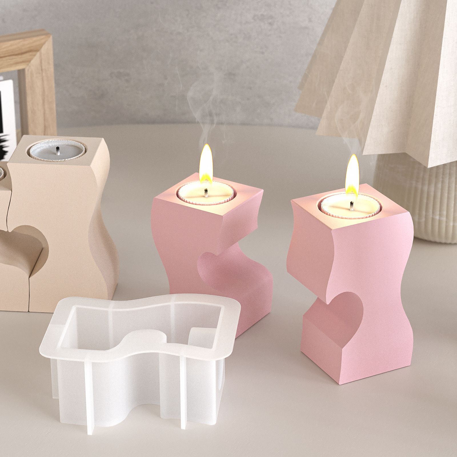 S Heart Candlestick Silicone M - огляд і ціна Candle Holder Supplies