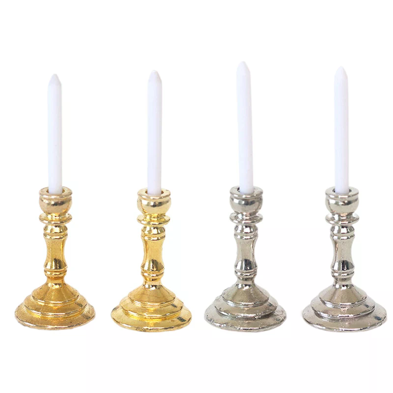 New 1Pair 1:12 Dollhouse Minia - огляд і ціна Candle Holder Supplies
