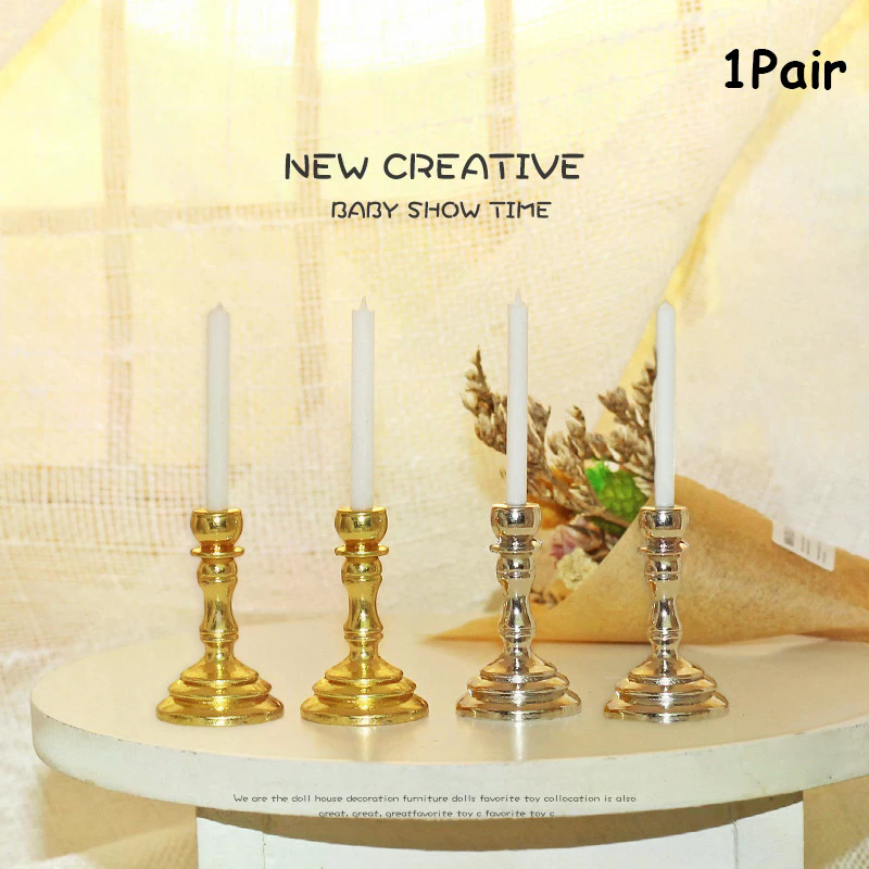 New 1Pair 1:12 Dollhouse Minia - огляд і ціна Candle Holder Supplies