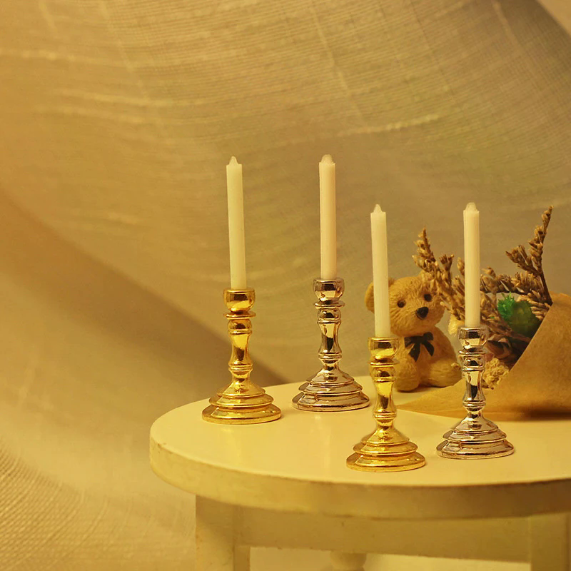 New 1Pair 1:12 Dollhouse Minia - огляд і ціна Candle Holder Supplies