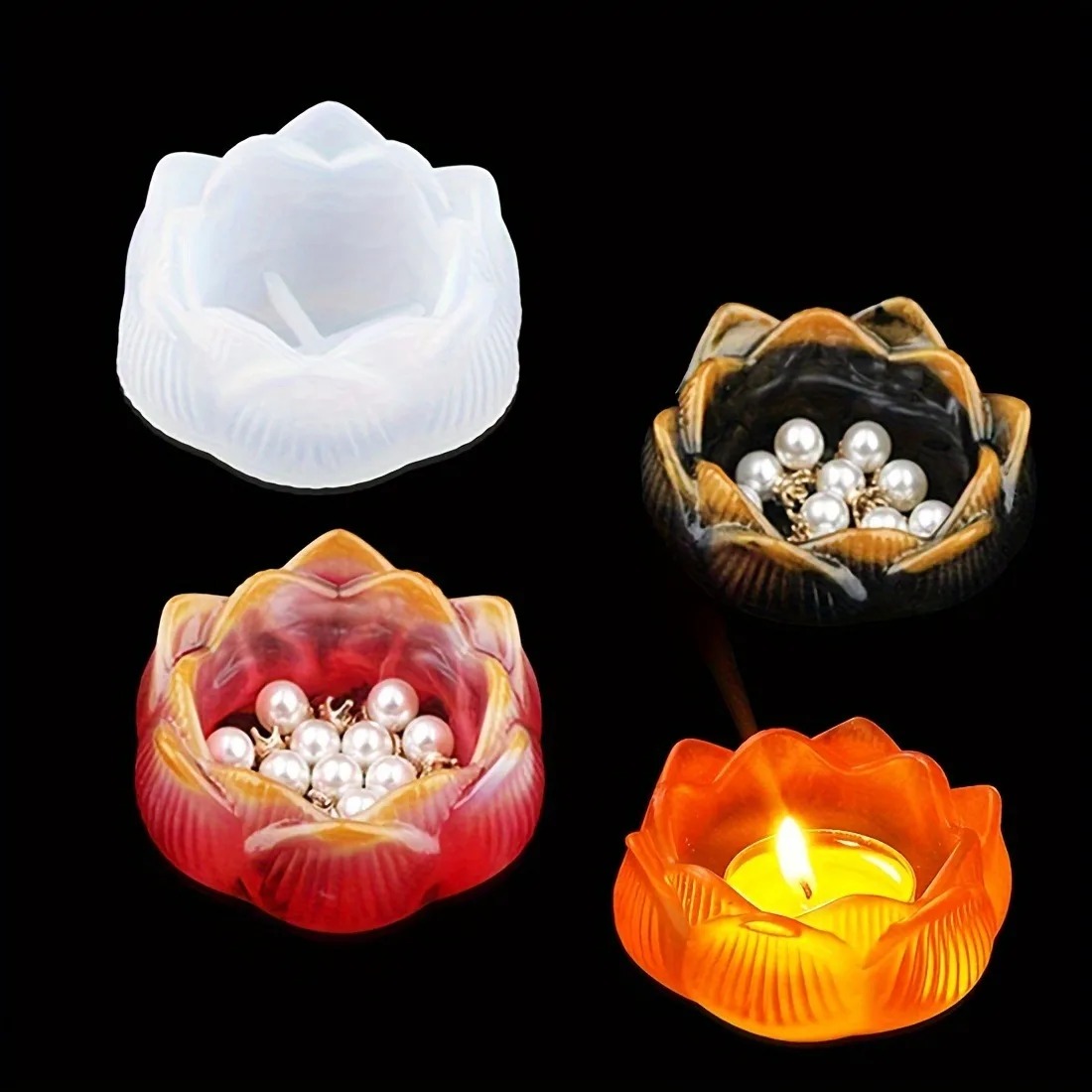1pc DIY Lotus Flower Silicone  - огляд і ціна Candle Holder Supplies