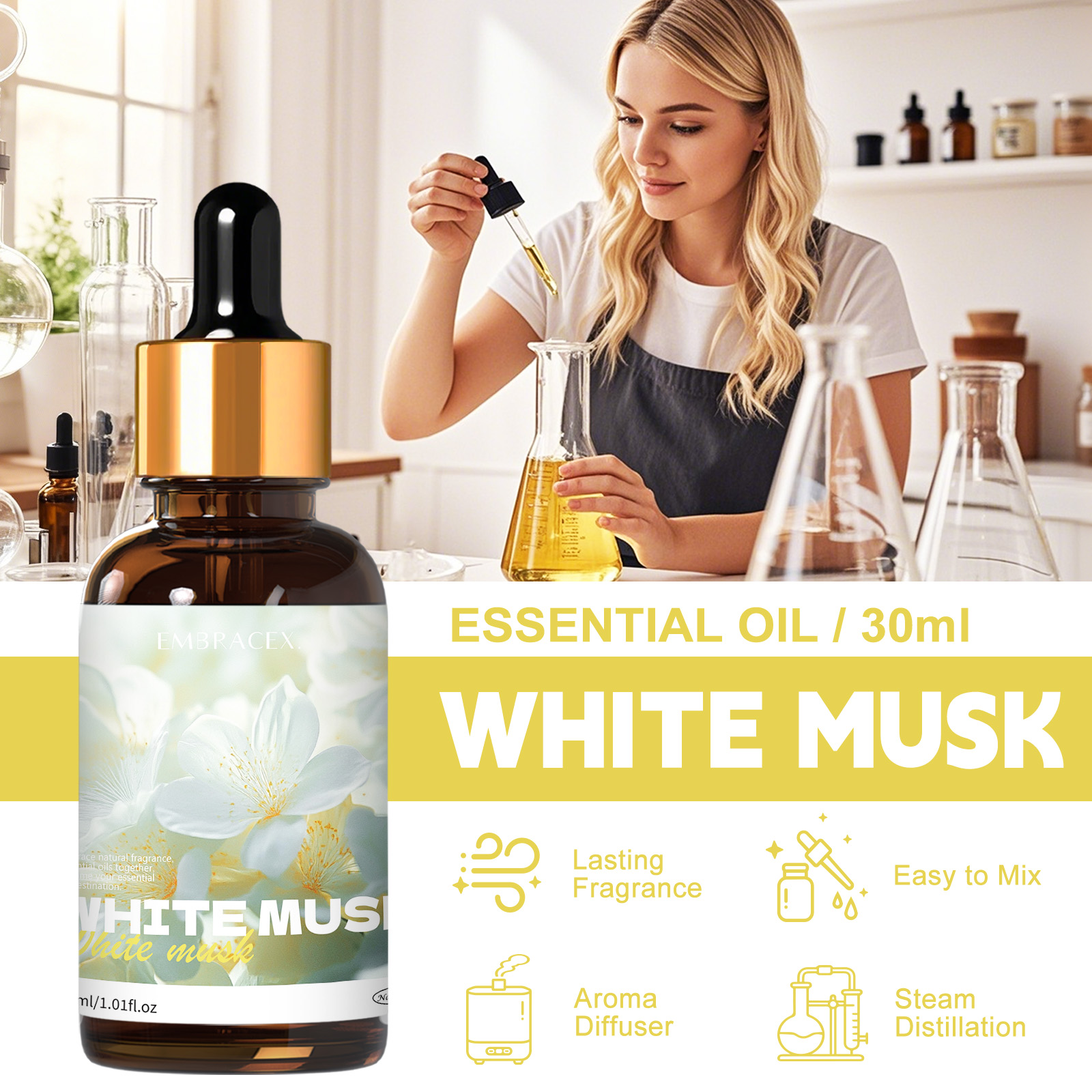 30ml White Musk Essential Oil  - огляд і ціна Candle Supplies Essential Oils