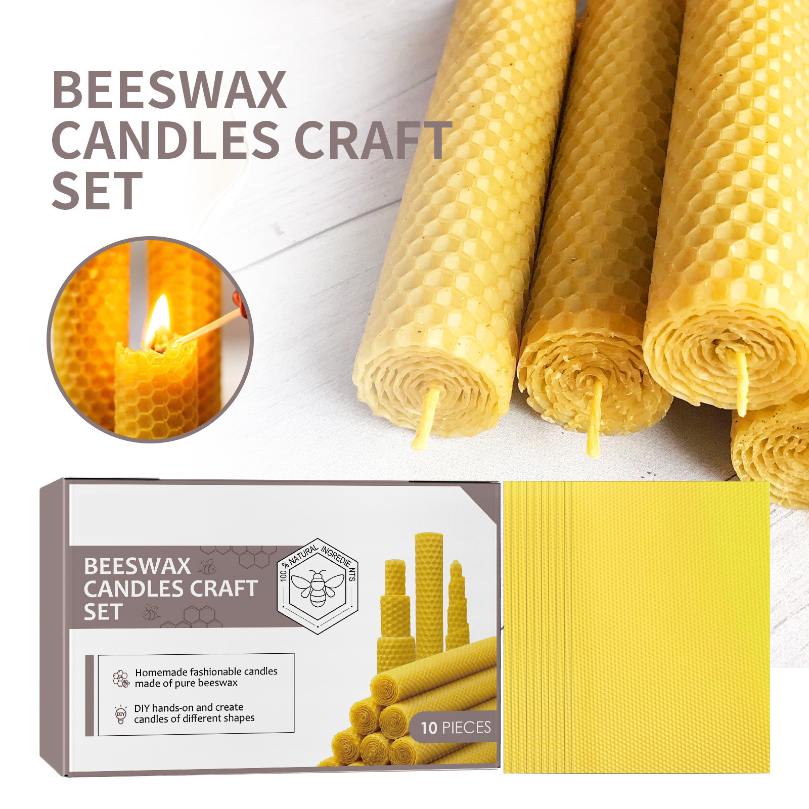 10/30pcs Natural Beeswax Sheet - огляд і ціна Beeswax Sheet Roll