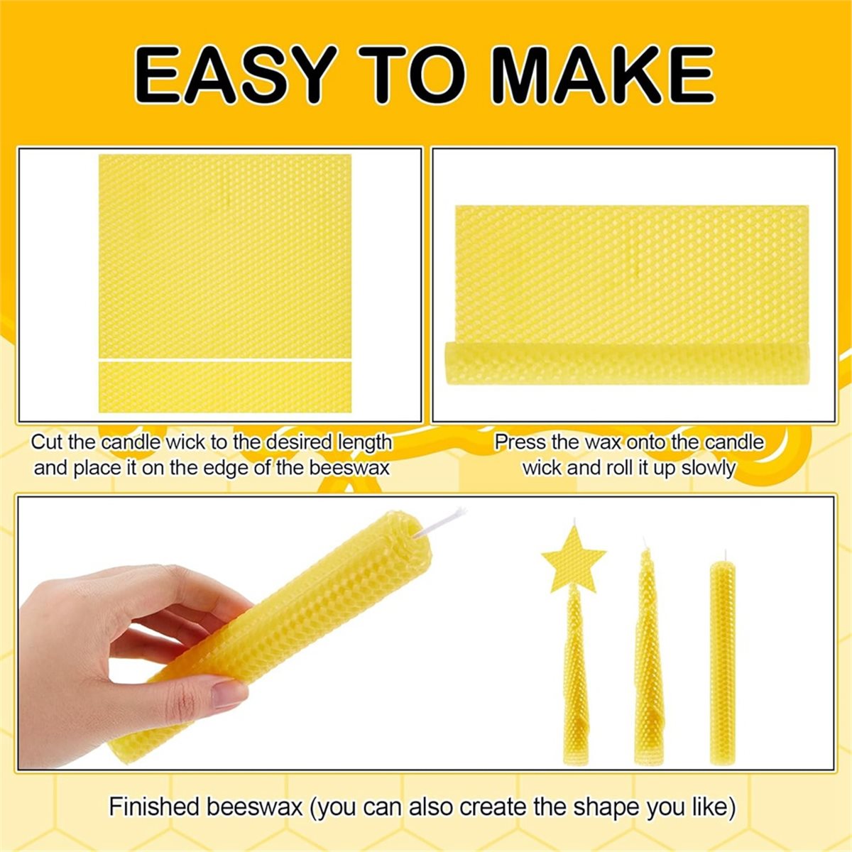 N94R 24 Pcs Beeswax Candle Mak - огляд і ціна Beeswax Sheet Roll
